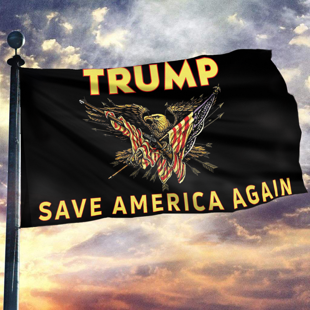 Trump Save America Again Eagle Flag