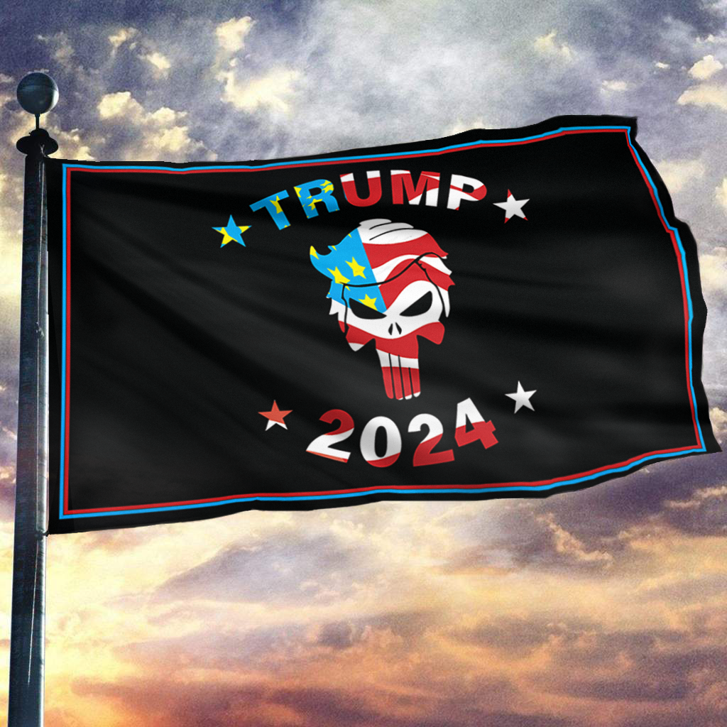 TRUMP 2024 Skull Flag