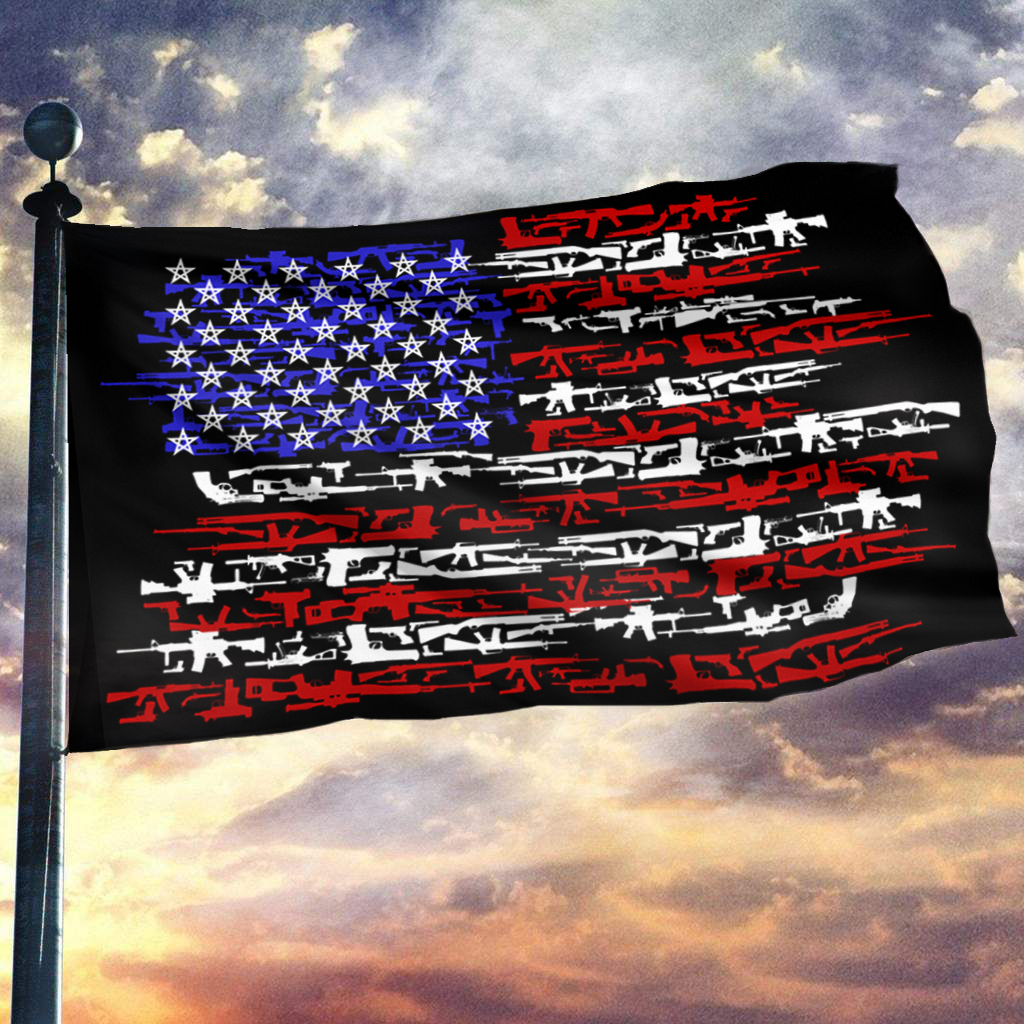 2nd Amendment - Guns Inspired USA Flag