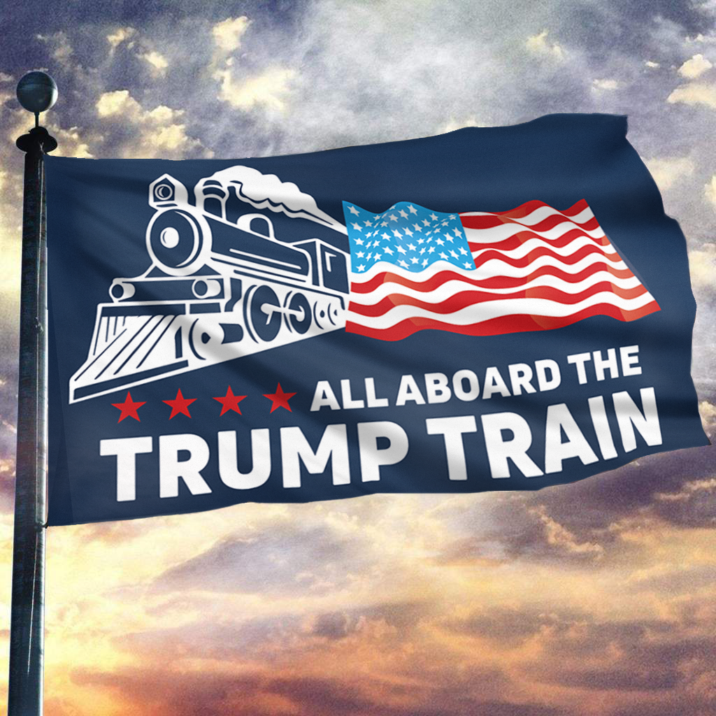 All Board The Trump Train Flag