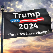 Load image into Gallery viewer, Trump 2024 The Rules Have Changed (Black) Flag