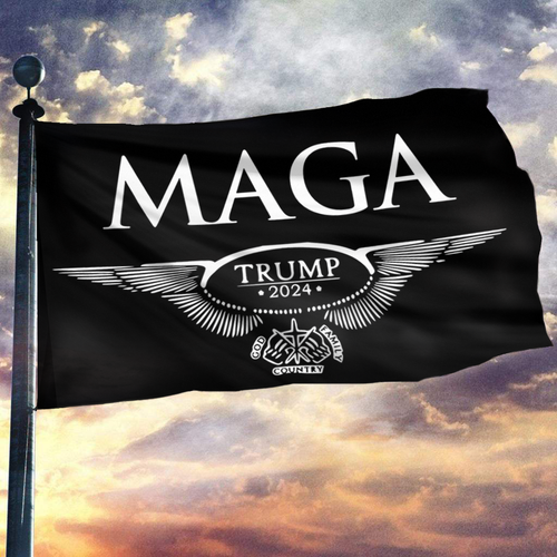 MAGA Trump 2024 God Family Country Flag