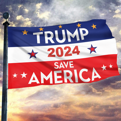 Trump 2024 Save America Red Blue Flag