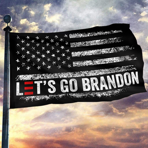 Let's Go Brandon Black and White USA Flag