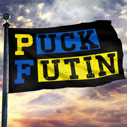 Support Ukraine Puck Futin Flag