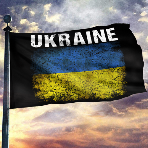 Ukraine Grunge Flag