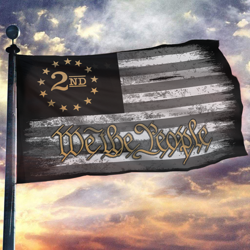 We The People - Gold - 2nd Amendment Flag