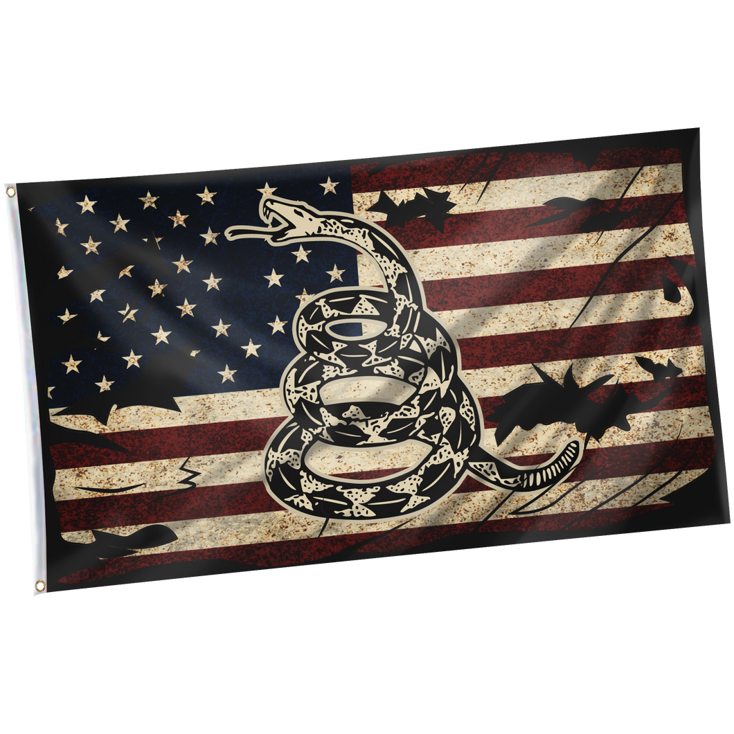 Gadsden DTOM - Vintage USA Horizontal Flag