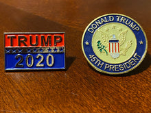 Load image into Gallery viewer, 45th President &amp; Trump 2020 Pin - 2pc Trump Pins Combo Deal