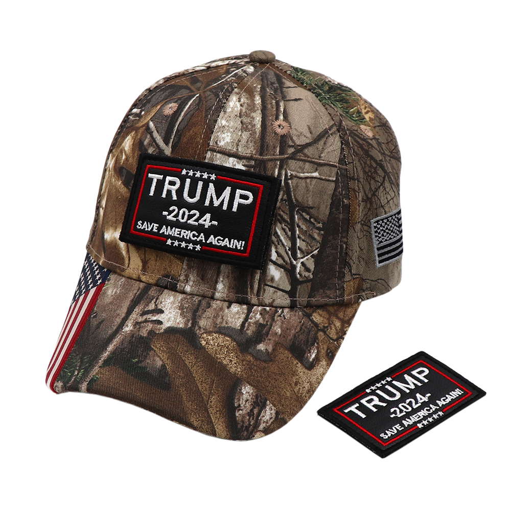 Trump 2024 Save America Again Camo - Velcro Patch Hat