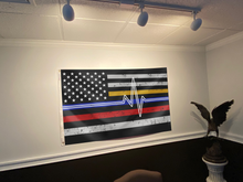 Load image into Gallery viewer, Heartbeat - First Responders Support Appreciation USA Flag