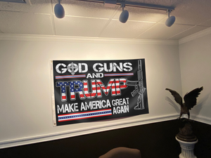 GOD Guns and Trump MAGA Flag