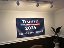Load image into Gallery viewer, Trump 2024 The Rules Have Changed (Blue) Flag