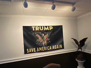 Trump Save America Again Eagle Flag
