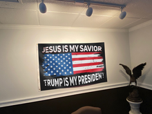 Load image into Gallery viewer, Jesus Is My Savior Trump Is My President Flag