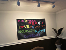 Load image into Gallery viewer, Kindness Peace Equality Love Inclusion Hope Diversity Flag