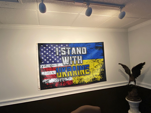 I Stand With Ukraine | American Ukrainian Flag