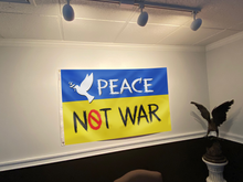 Load image into Gallery viewer, Ukraine Peace Not War Flag