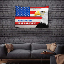 Load image into Gallery viewer, Patriotic USA Eagle Personalized Premium Flag - Up to 4 Custom Texts