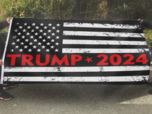 Load image into Gallery viewer, Trump 2024 - Black and White USA Flag