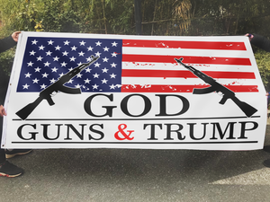 God, Guns and Trump Flag - White
