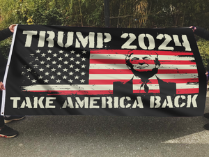 TRUMP 2024 Take America Back Vintage Flag