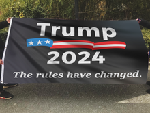 Load image into Gallery viewer, Trump 2024 The Rules Have Changed (Black) Flag