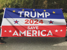 Load image into Gallery viewer, Trump 2024 Save America Red Blue Flag