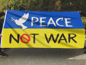 Ukraine Peace Not War Flag
