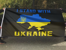 Load image into Gallery viewer, Stand With Ukraine Support Map Flag