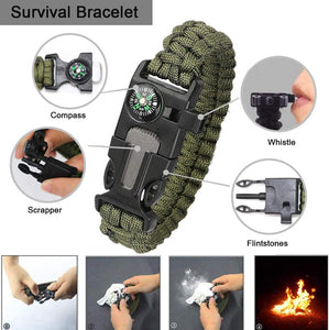 Survival Gear Kit, Emergency EDC Survival Tools 24 in 1 SOS Earthquake Aid Equipment