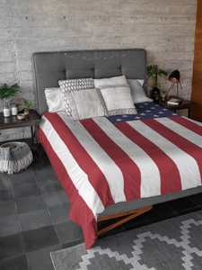USA Flag Premium Mink Sherpa Blanket