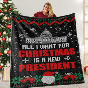 All I Want For Christmas Premium Mink Sherpa Blanket 1