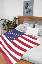 Load image into Gallery viewer, USA Flag Premium Mink Sherpa Blanket