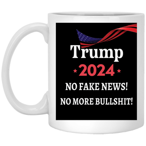 Trump 2024 No Fake News White Mug