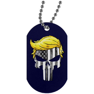 Trump Punisher Black and White Dog Tag Necklace