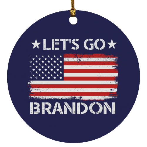 Let's Go Brandon USA Flag Christmas Ornament