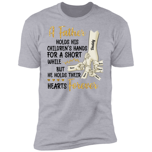 Father Holds His Children's Hands Personalized T-shirt