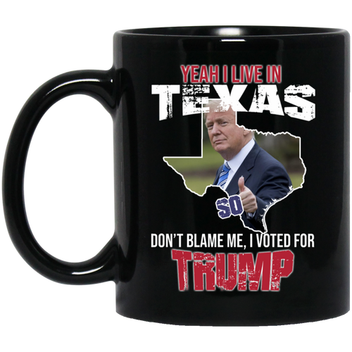 Yeah I Live in Texas 11 oz. Black Mug