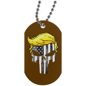 Trump Punisher Black and White Dog Tag Necklace