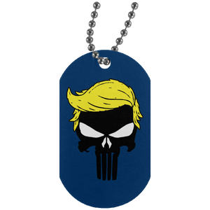 Trump Punisher Skull Dog Tag Necklace
