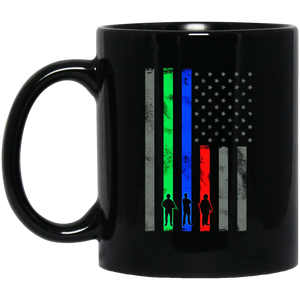 Thin Green, Blue, Red Line Appreciation Flag 11oz. Mug