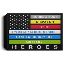 Load image into Gallery viewer, Heroes First Responder Deluxe Landscape Canvas 1.5in Frame