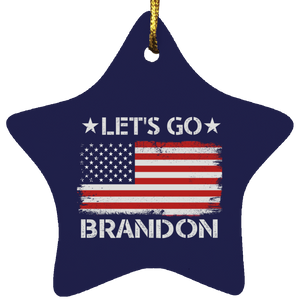 Let's Go Brandon USA Flag Christmas Ornament