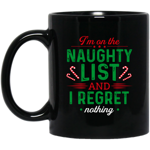 Naughty List 11 oz. Black Mug