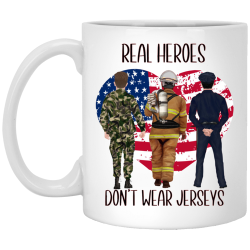 Real Heroes Don't Wear Jerseys - 11oz. Mug