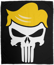Load image into Gallery viewer, Punisher Trump Fleece Blanket 50x60 + FREE TRUMP PUNISHER 3x5 SINGLE REVERSE FLAG