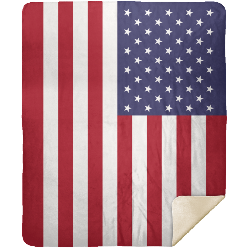 USA Flag Premium Mink Sherpa Blanket