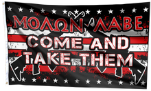Load image into Gallery viewer, Molon Labe - Come And Take Them Rifle Flag w/ Free Punisher Pin (RTL)