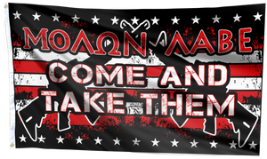 Molon Labe - Come And Take Them Rifle Flag w/ Free Punisher Pin (RTL)